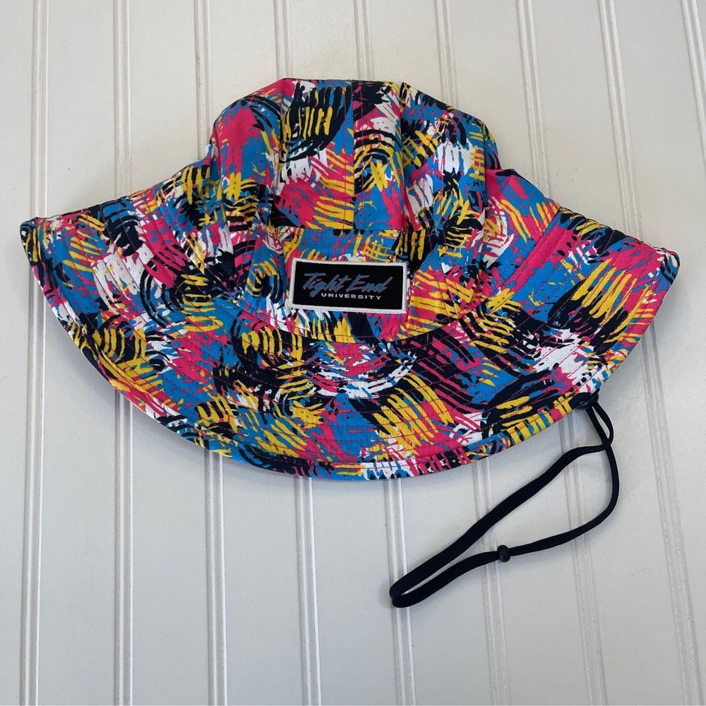 Chubbies Tight End University Bucket Hat Boonie Multi Color Abstract Adjustable
